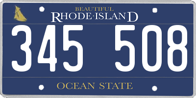 RI license plate 345508