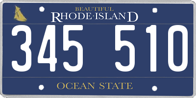 RI license plate 345510