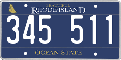 RI license plate 345511