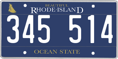 RI license plate 345514