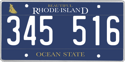 RI license plate 345516