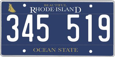 RI license plate 345519