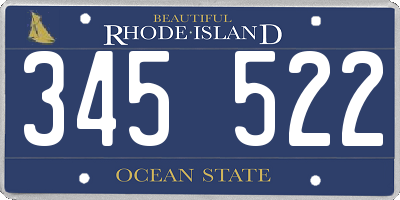 RI license plate 345522