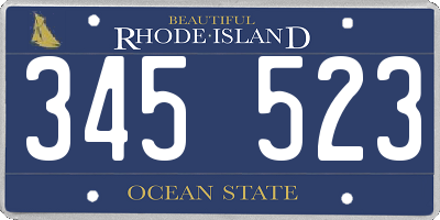 RI license plate 345523