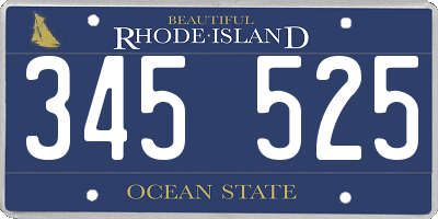 RI license plate 345525