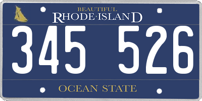 RI license plate 345526