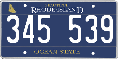 RI license plate 345539