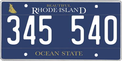 RI license plate 345540