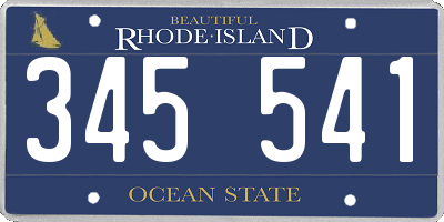 RI license plate 345541