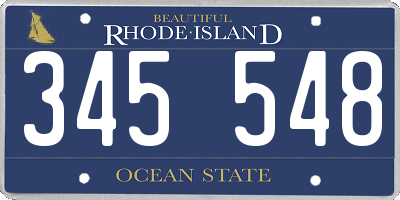 RI license plate 345548