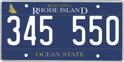 RI license plate 345550