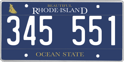 RI license plate 345551