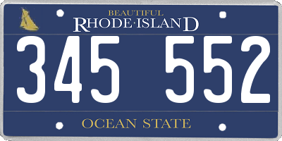 RI license plate 345552