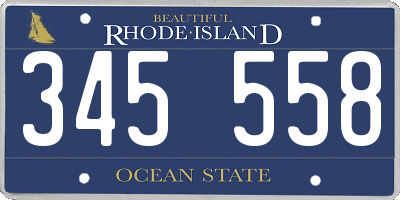 RI license plate 345558