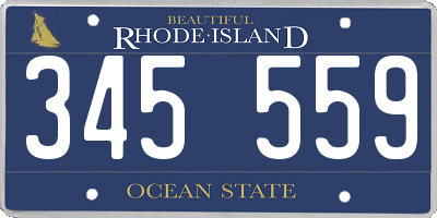 RI license plate 345559