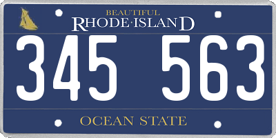 RI license plate 345563