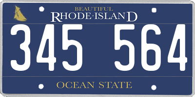 RI license plate 345564