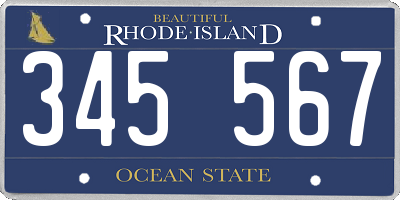 RI license plate 345567