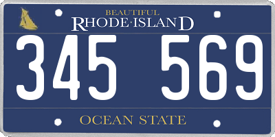 RI license plate 345569