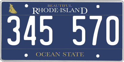 RI license plate 345570