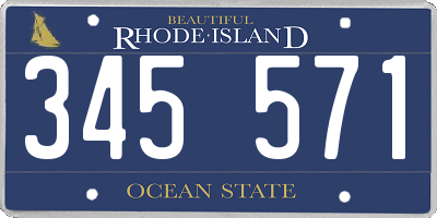 RI license plate 345571