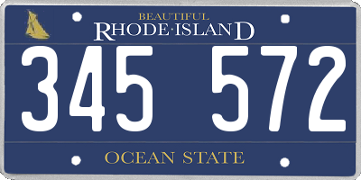 RI license plate 345572
