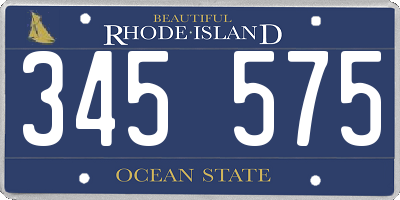 RI license plate 345575