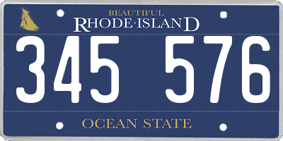 RI license plate 345576