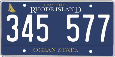 RI license plate 345577