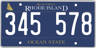 RI license plate 345578