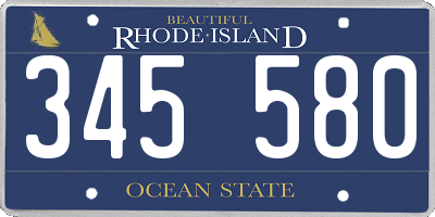 RI license plate 345580