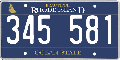 RI license plate 345581