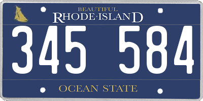 RI license plate 345584
