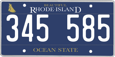 RI license plate 345585