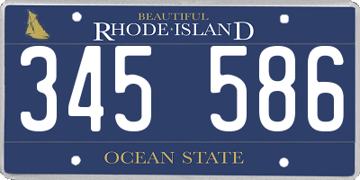 RI license plate 345586