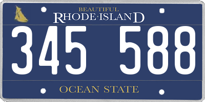 RI license plate 345588