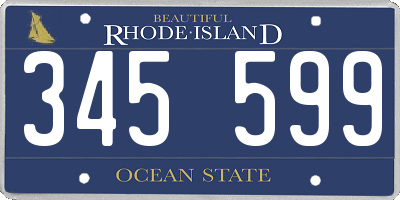 RI license plate 345599
