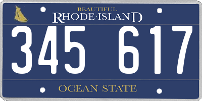RI license plate 345617