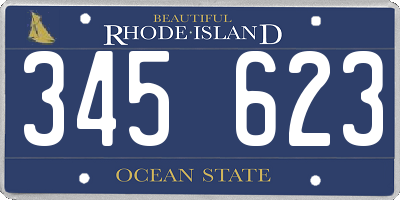 RI license plate 345623
