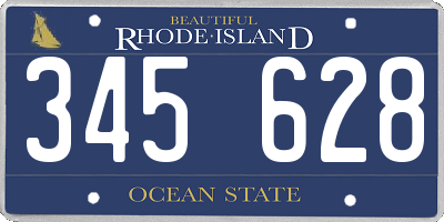 RI license plate 345628