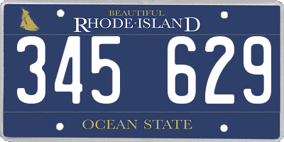 RI license plate 345629