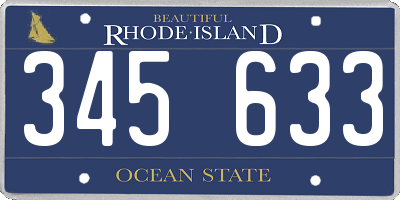 RI license plate 345633
