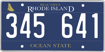 RI license plate 345641