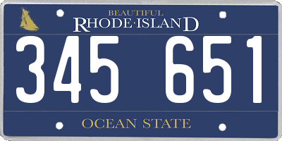 RI license plate 345651
