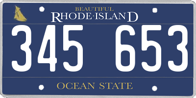 RI license plate 345653