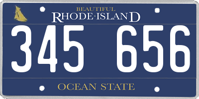 RI license plate 345656