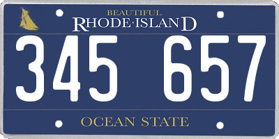 RI license plate 345657