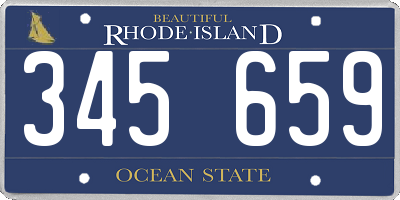 RI license plate 345659