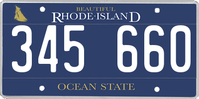 RI license plate 345660