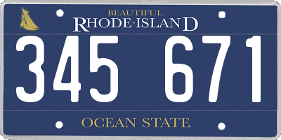 RI license plate 345671